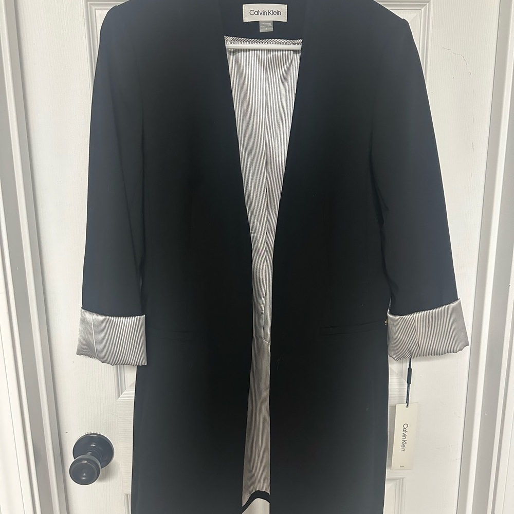 Calvin Klein Women's Black and White Blazer